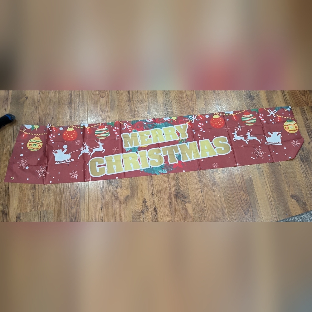 New Large Weatherproof Merry Christmas Yard Banner